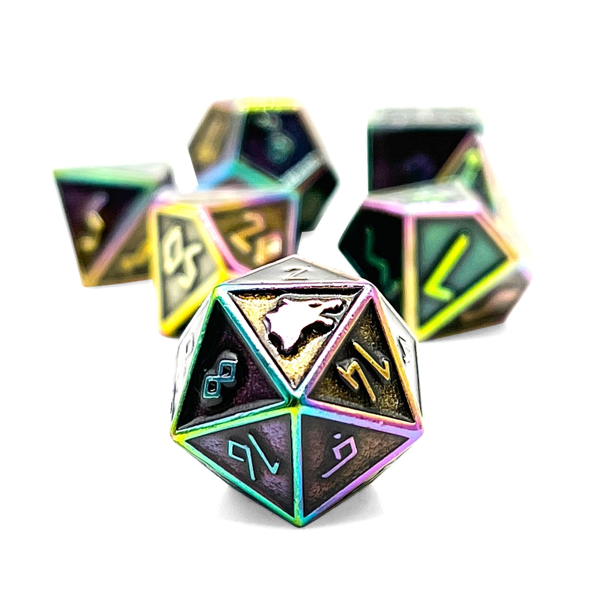 Norse Themed Metal Dice Set