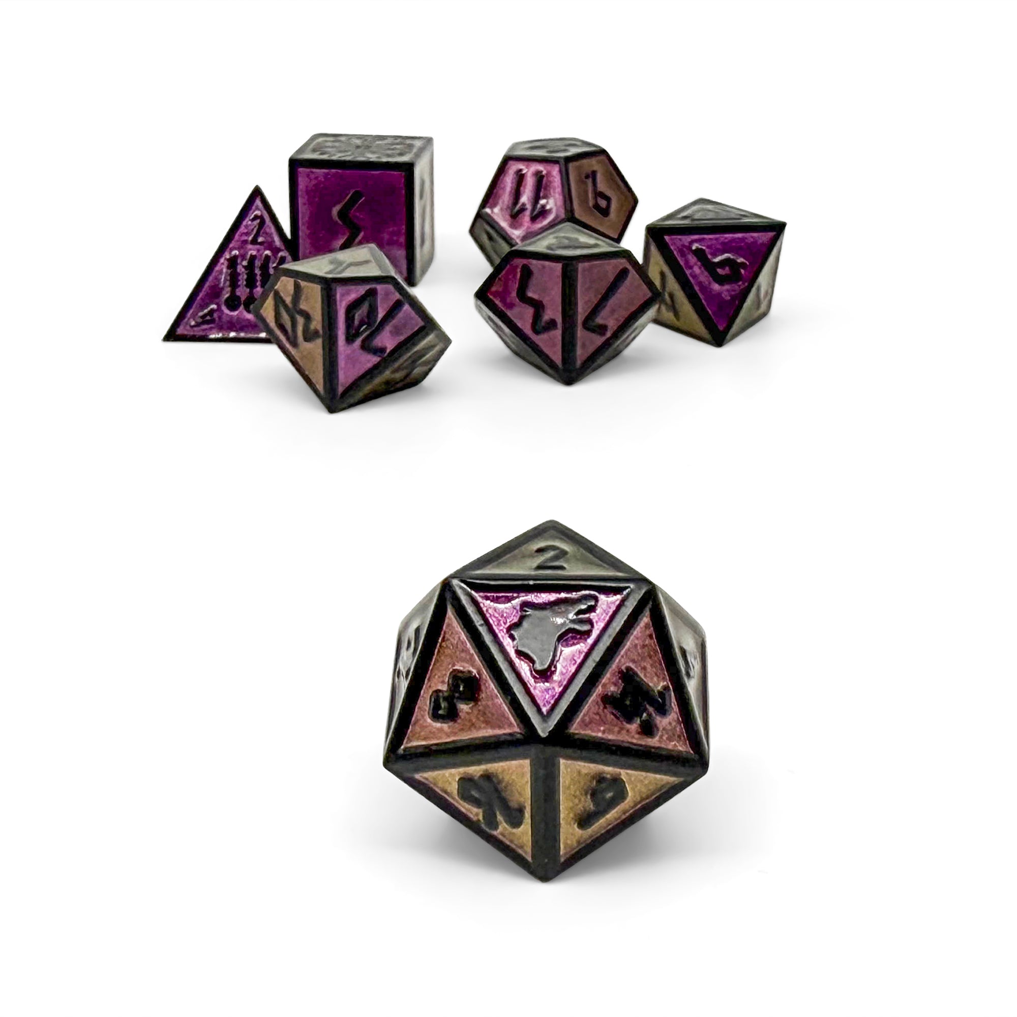 Norse Themed Metal Dice Set