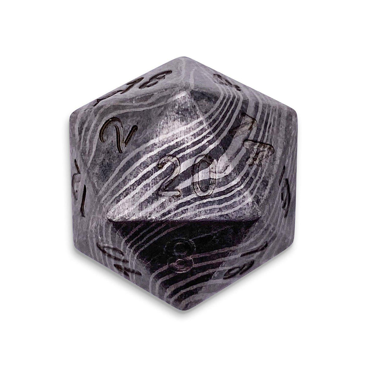 Damascus Steel - Single D20 True Metal Dice – Norse Wholesale