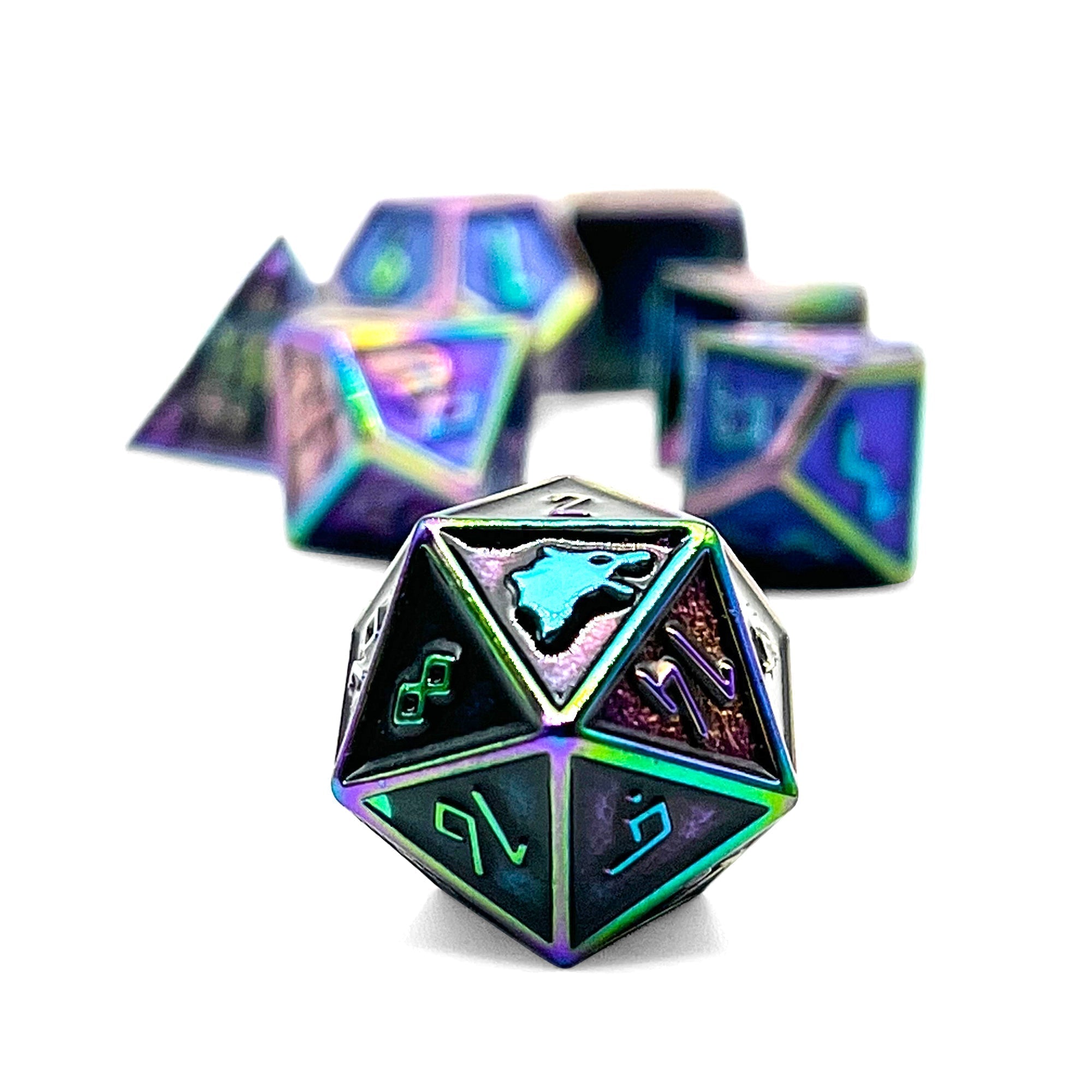 Norse Themed Metal Dice Set