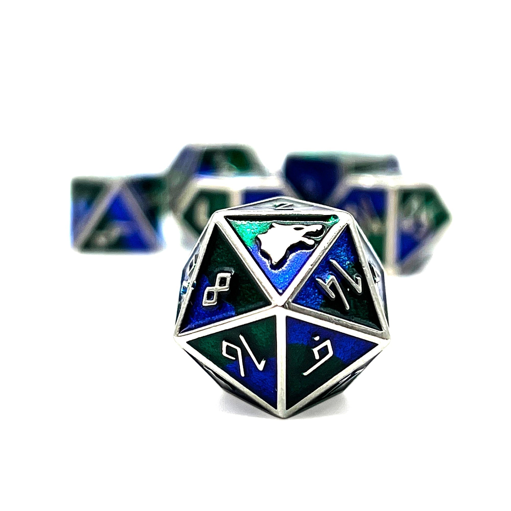 Norse Themed Metal Dice Set