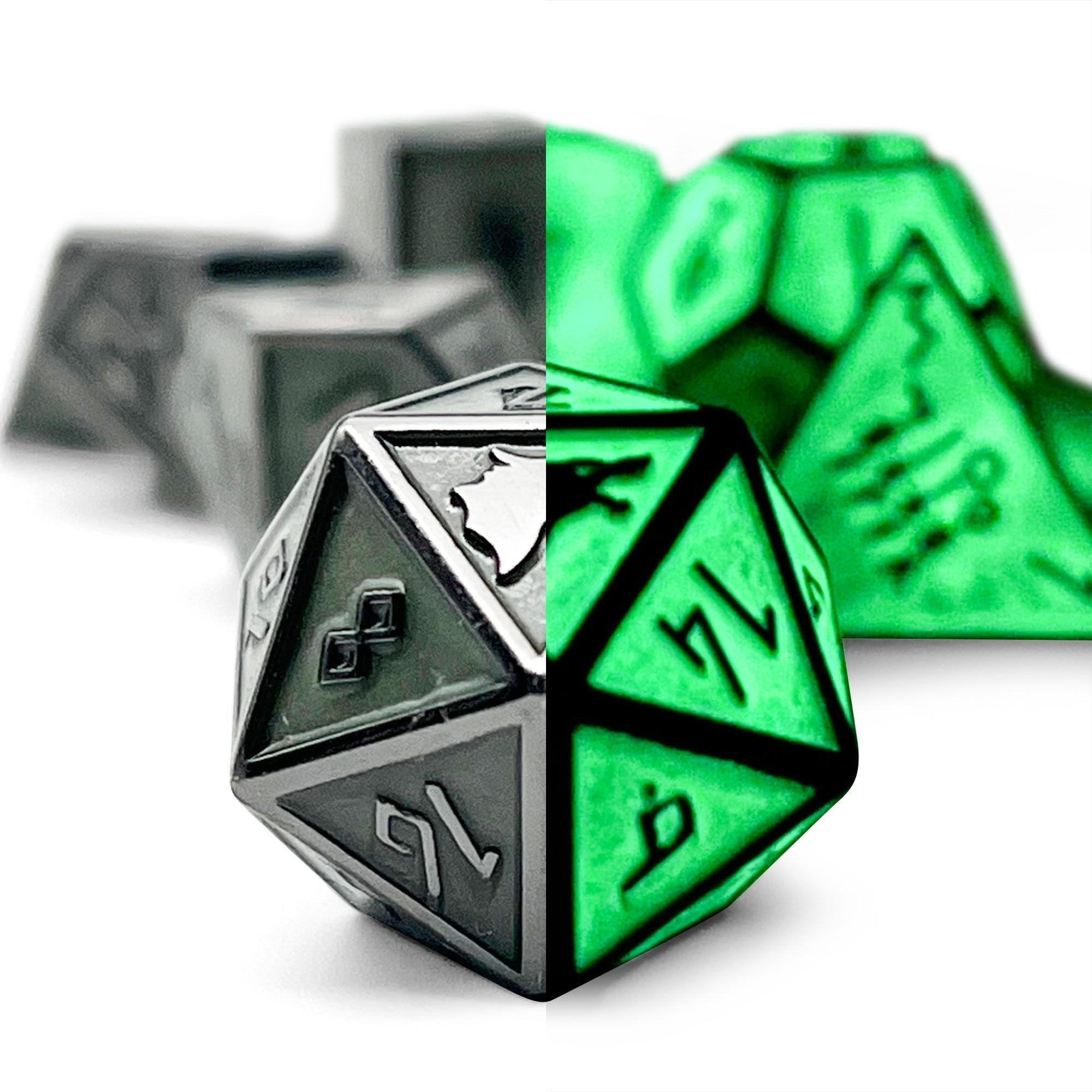 Norse Themed Metal Dice Set