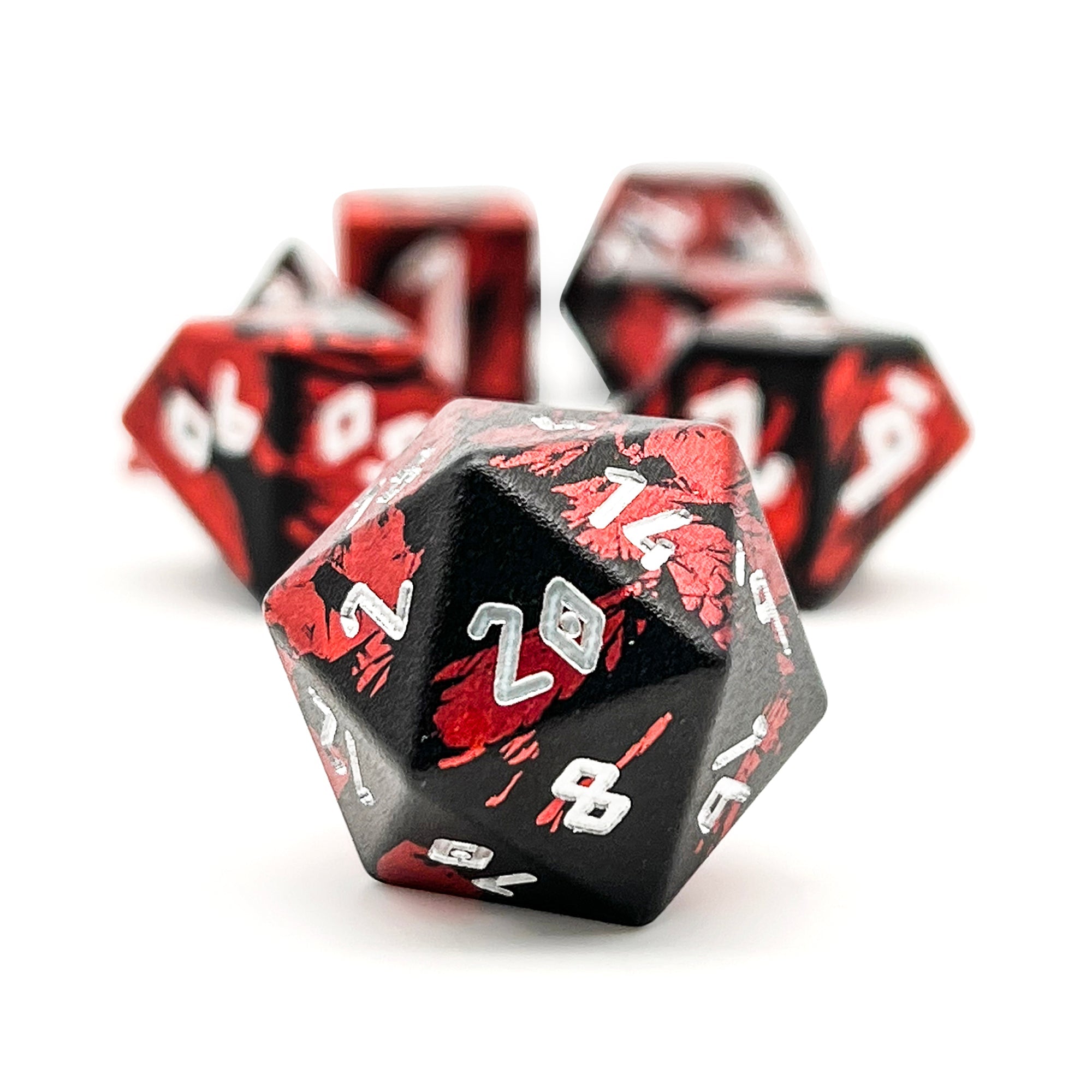 Layered 6063 Aluminum 7 Piece RPG Dice Set