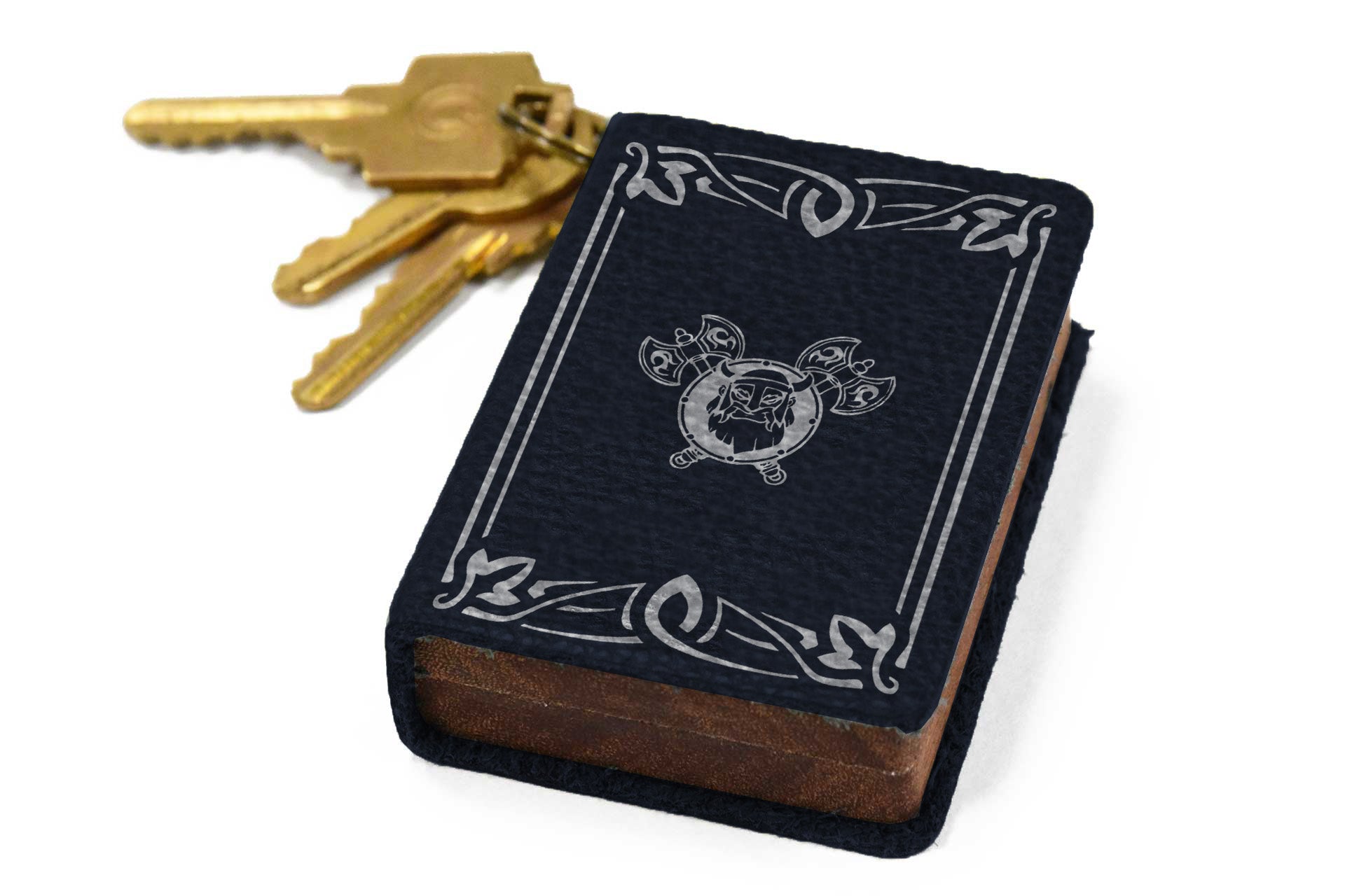 Lapis Leather Keychain Spellbook Dice Box - Elderwood