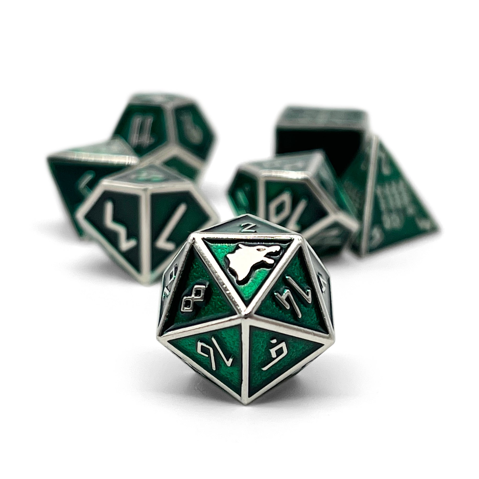Norse Themed Metal Dice Set