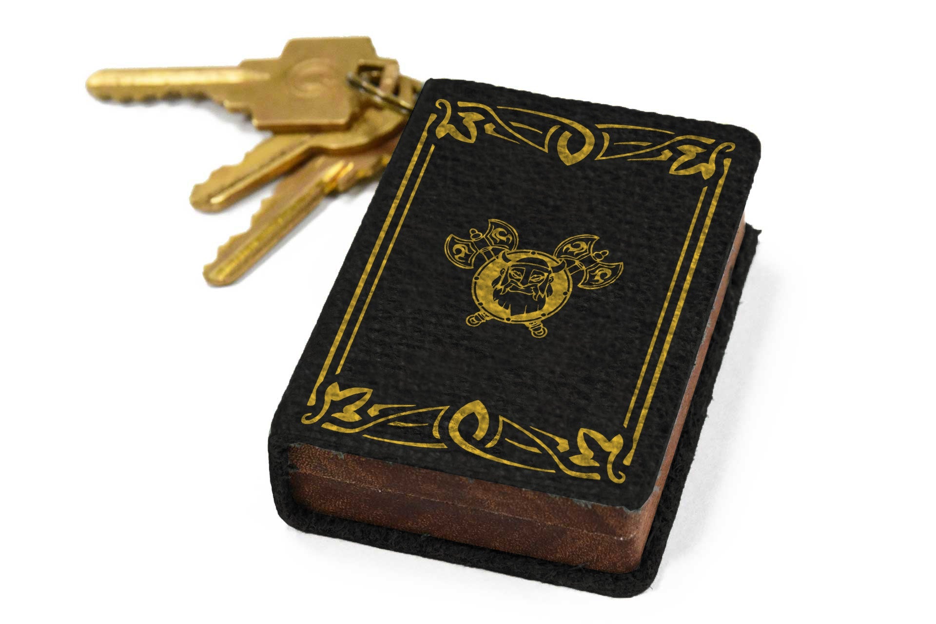 Onyx Leather Keychain Spellbook Dice Box - Elderwood