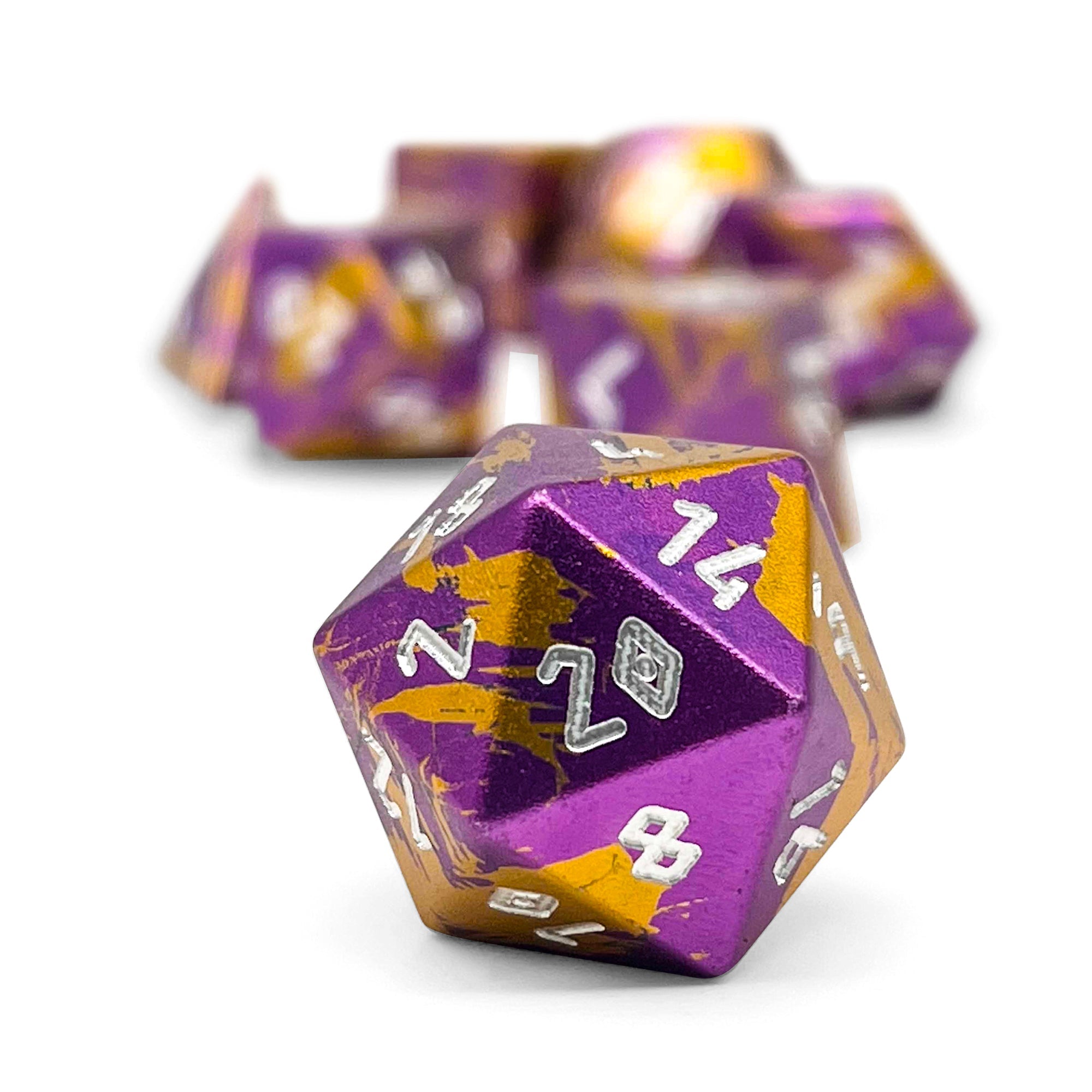 Layered 6063 Aluminum 7 Piece RPG Dice Set